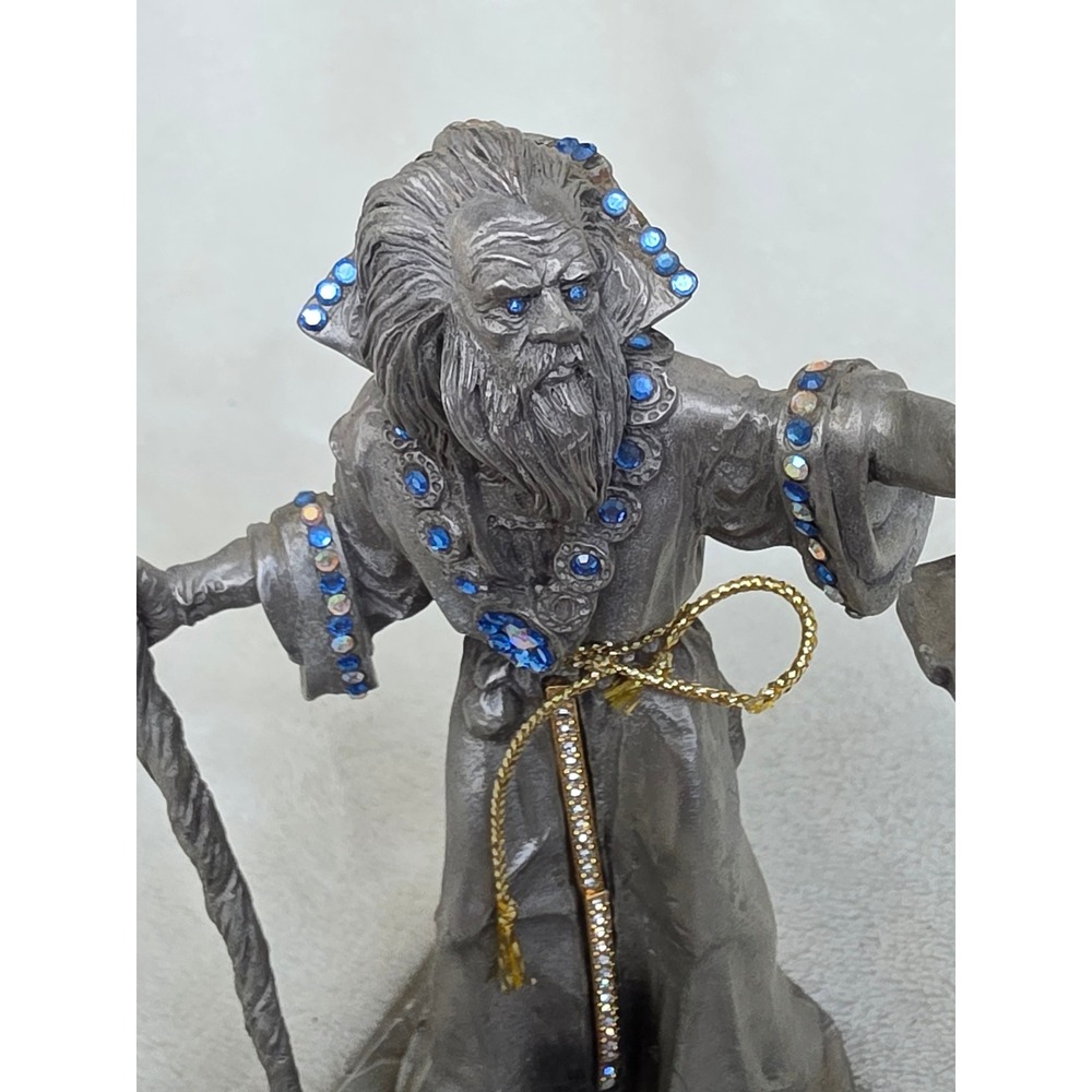 Grenadier Rawcliffe Pewter Wizard Figurine RF 1251 Blue Rhinestone Fantasy 1991